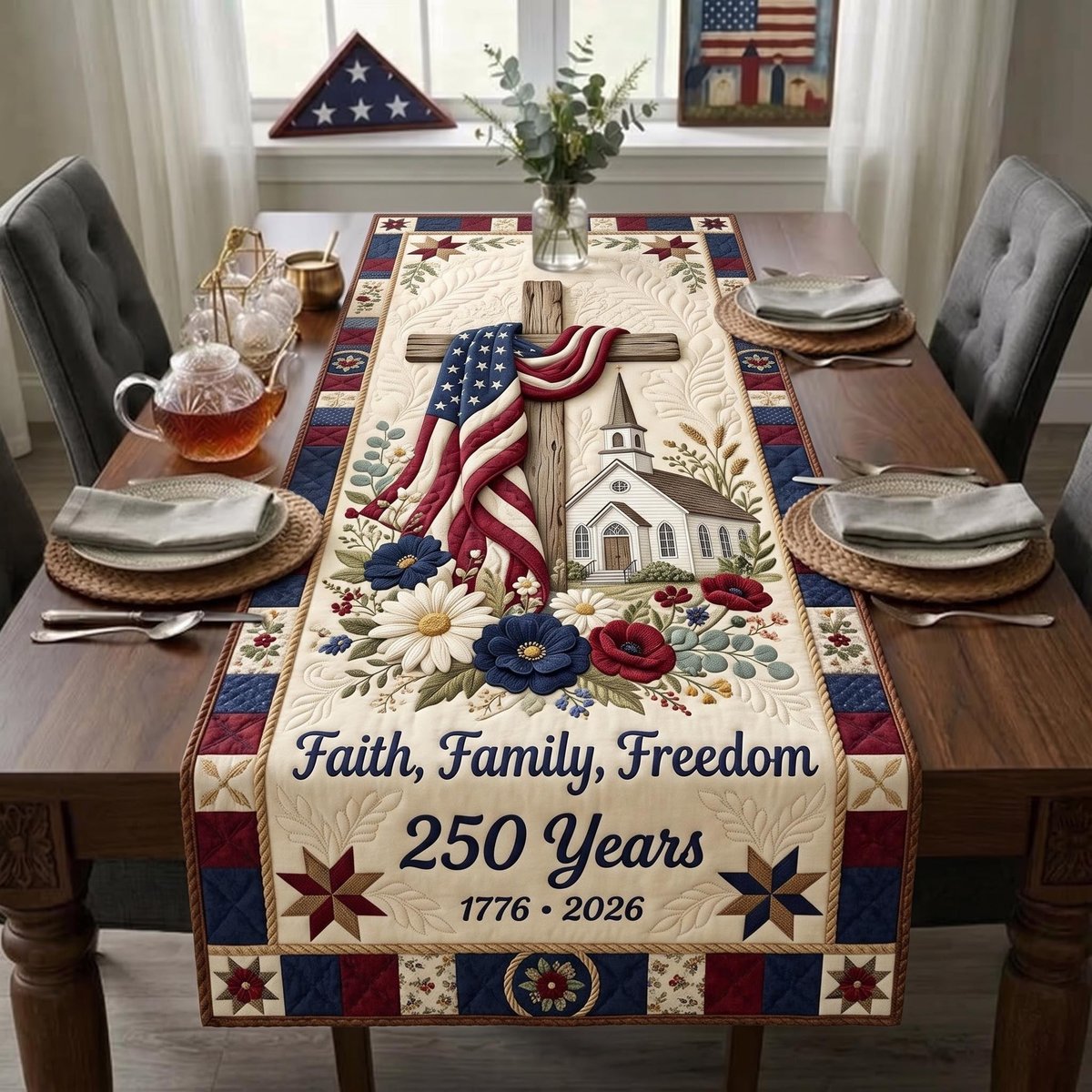 Cross Grace Table Runner - Made to Order TABLE928