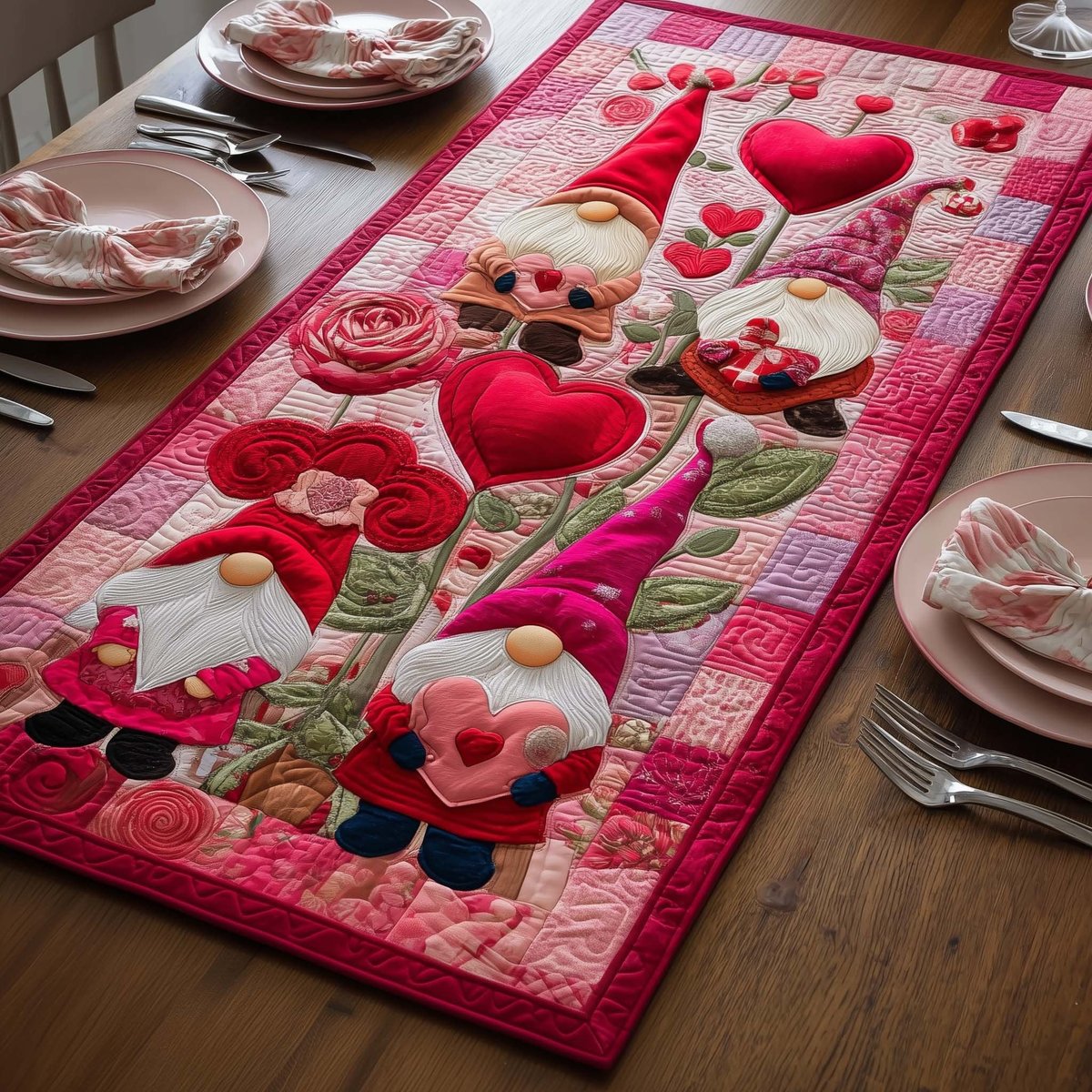 Crimson Love Table Runner - Made to Order TABLE928