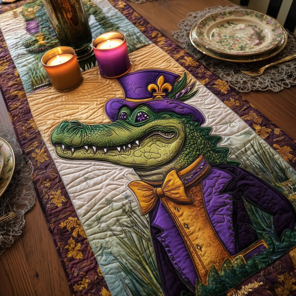 Crescent City Alligator Royale Table Runner - Made to Order TABLE928