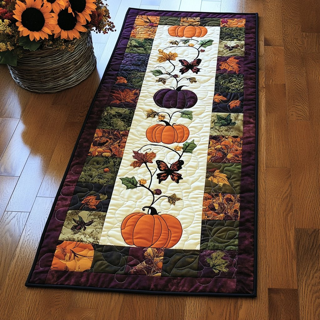 Cozy Pumpkin Harvest Table Runner - Made to Order TABLE928
