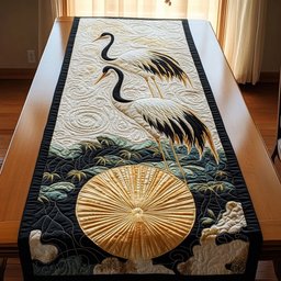 Crane Beside a Pale Sun Table Runner - Made to Order TABLE928