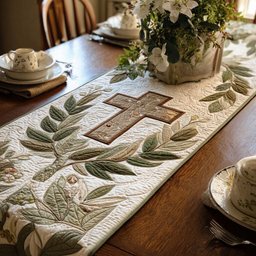 Cross of Graceful Strength Table Runner - Made to Order TABLE928