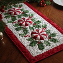 Crimson Peppermint Table Runner - Made to Order TABLE928