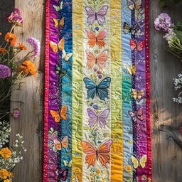 Colorful Butterflies Table Runner - Made to Order TABLE928