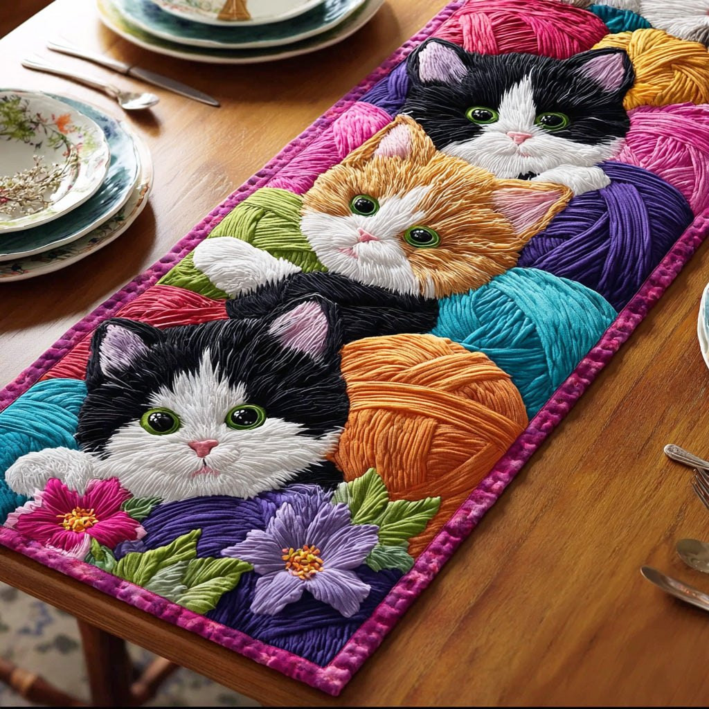Color Splash Meow Table Runner - Made to Order TABLE928