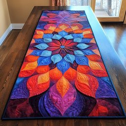 Colorful Mandala Dahlia Bloom Table Runner - Made to Order TABLE928
