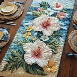 Coastal Hibiscus Paradise Table Runner - Made to Order TABLE928