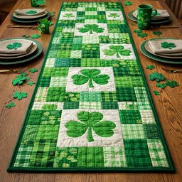 Classic Shamrock Patchwork Table Runner - Made to Order TABLE928