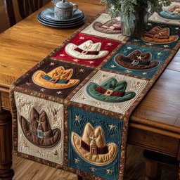Cowboy Hats with Star Blocks Table Runner - Made to Order TABLE928