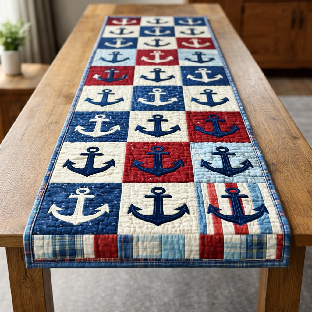 Classic Anchor Patchwork Table Runner - Made to Order TABLE928