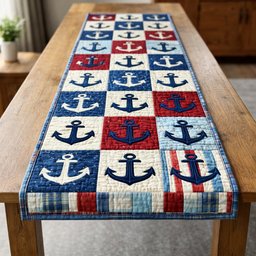 Classic Anchor Patchwork Table Runner - Made to Order TABLE928