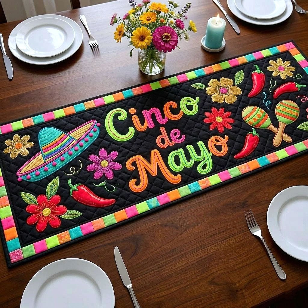 Cinco de Mayo with Sombrero Table Runner - Made to Order TABLE928
