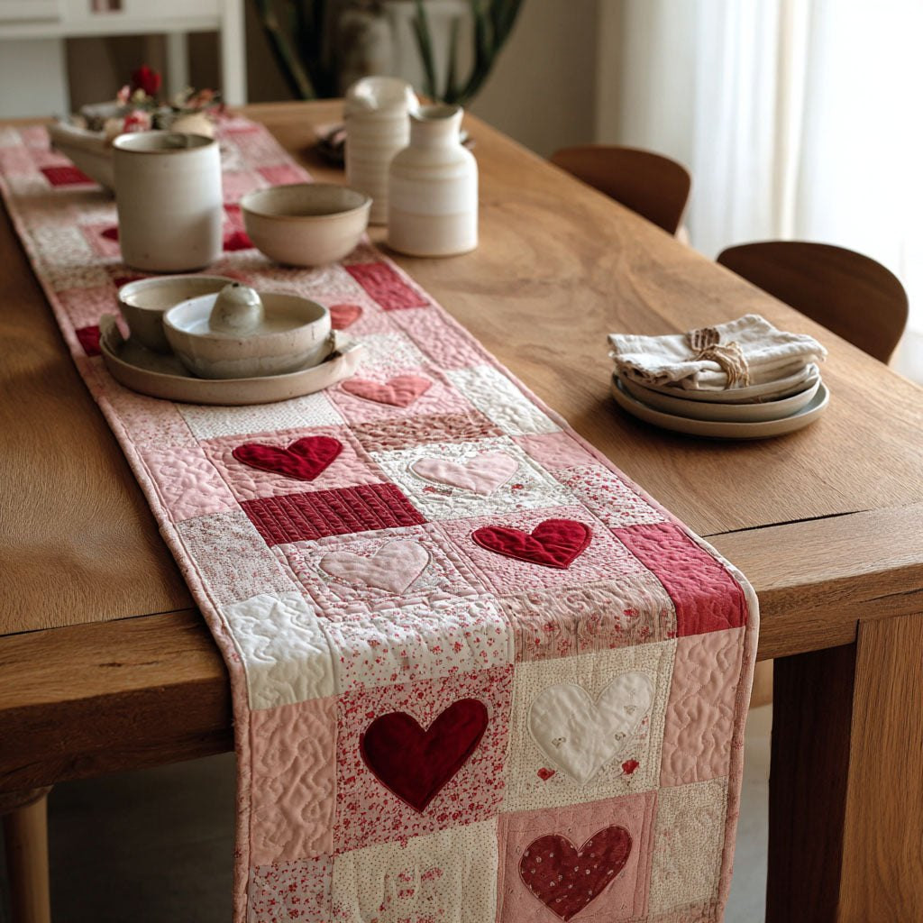 Cozy Heirloom Hearts Table Runner - Made to Order TABLE928