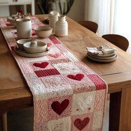 Cozy Heirloom Hearts Table Runner - Made to Order TABLE928