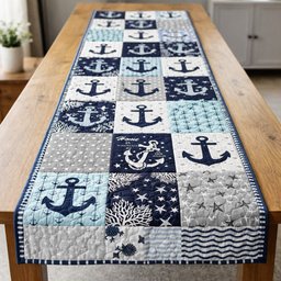 Coastal Night Anchors Table Runner - Made to Order TABLE928