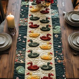 Colorful Duck Lake Table Runner - Made to Order TABLE928