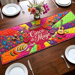Cinco de Mayo with Bright Food Table Runner - Made to Order TABLE928
