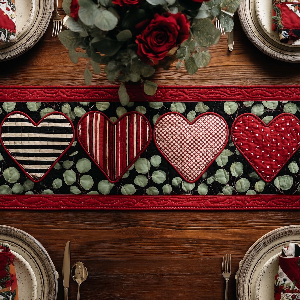 Classic Valentine Hearts Table Runner - Made to Order TABLE928