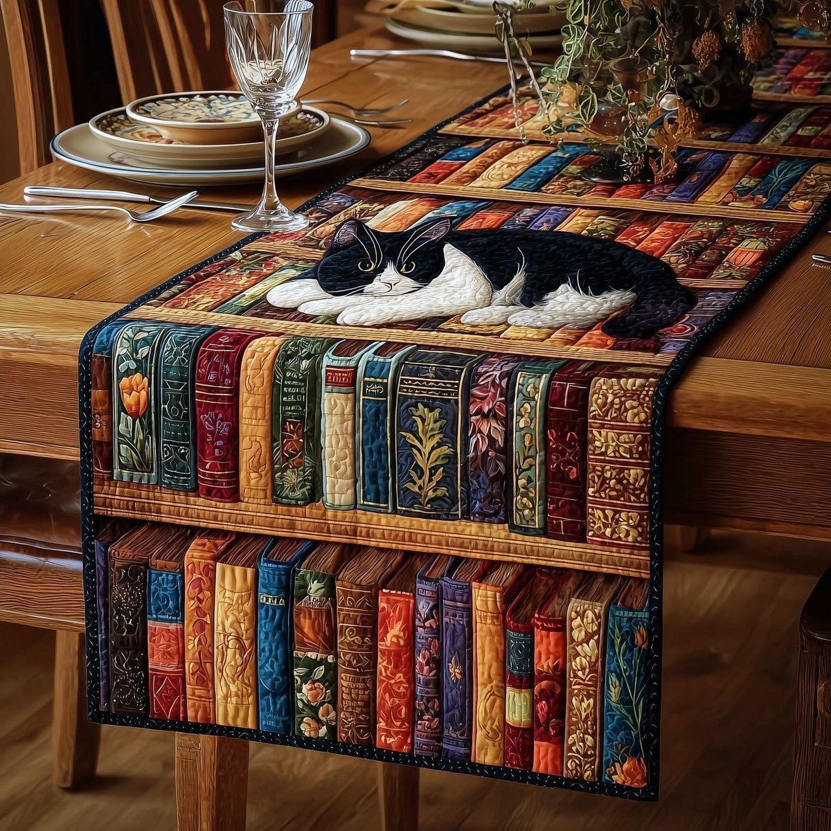 Cozy Library Cats Table Runner - Made to Order TABLE928
