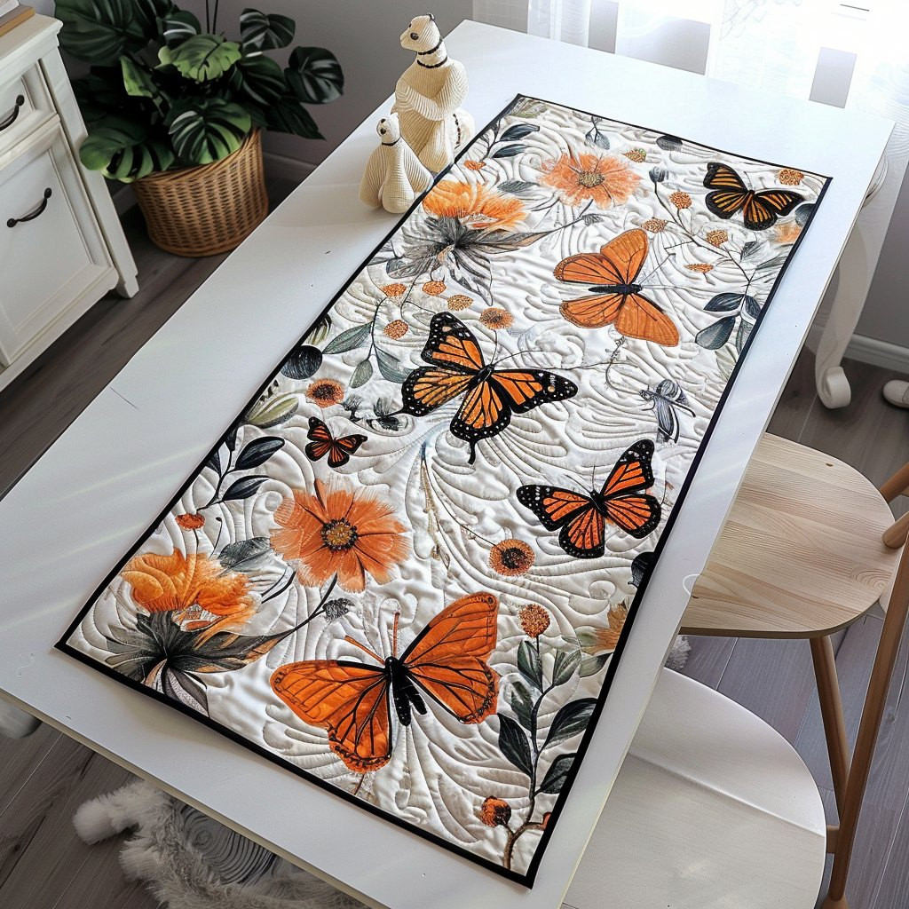 Colorful Monarch Butterflies Table Runner - Made to Order TABLE928