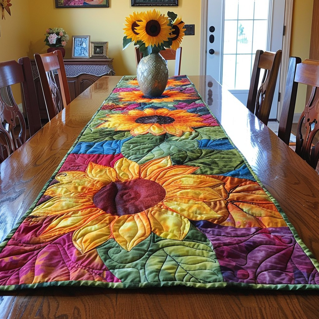 Colorful Sunflowers Garden Table Runner - Made to Order TABLE928