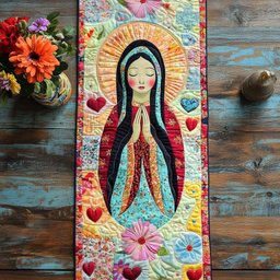 Colorful Madonna Table Runner - Made to Order TABLE928