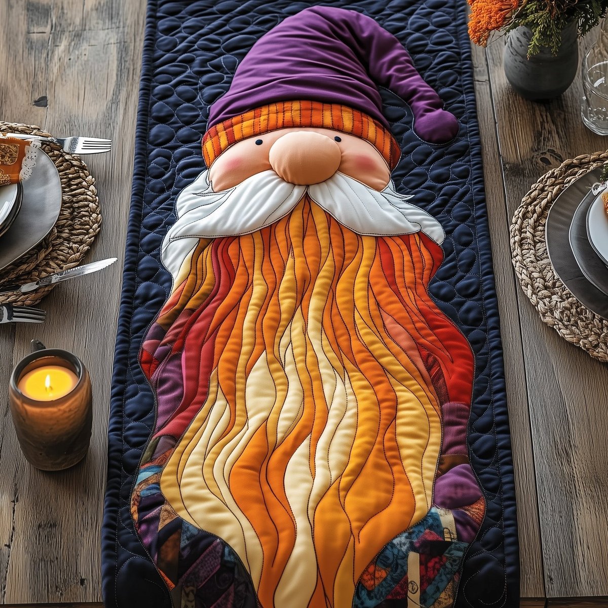 Colorful Beard Gnome Table Runner - Made to Order TABLE928