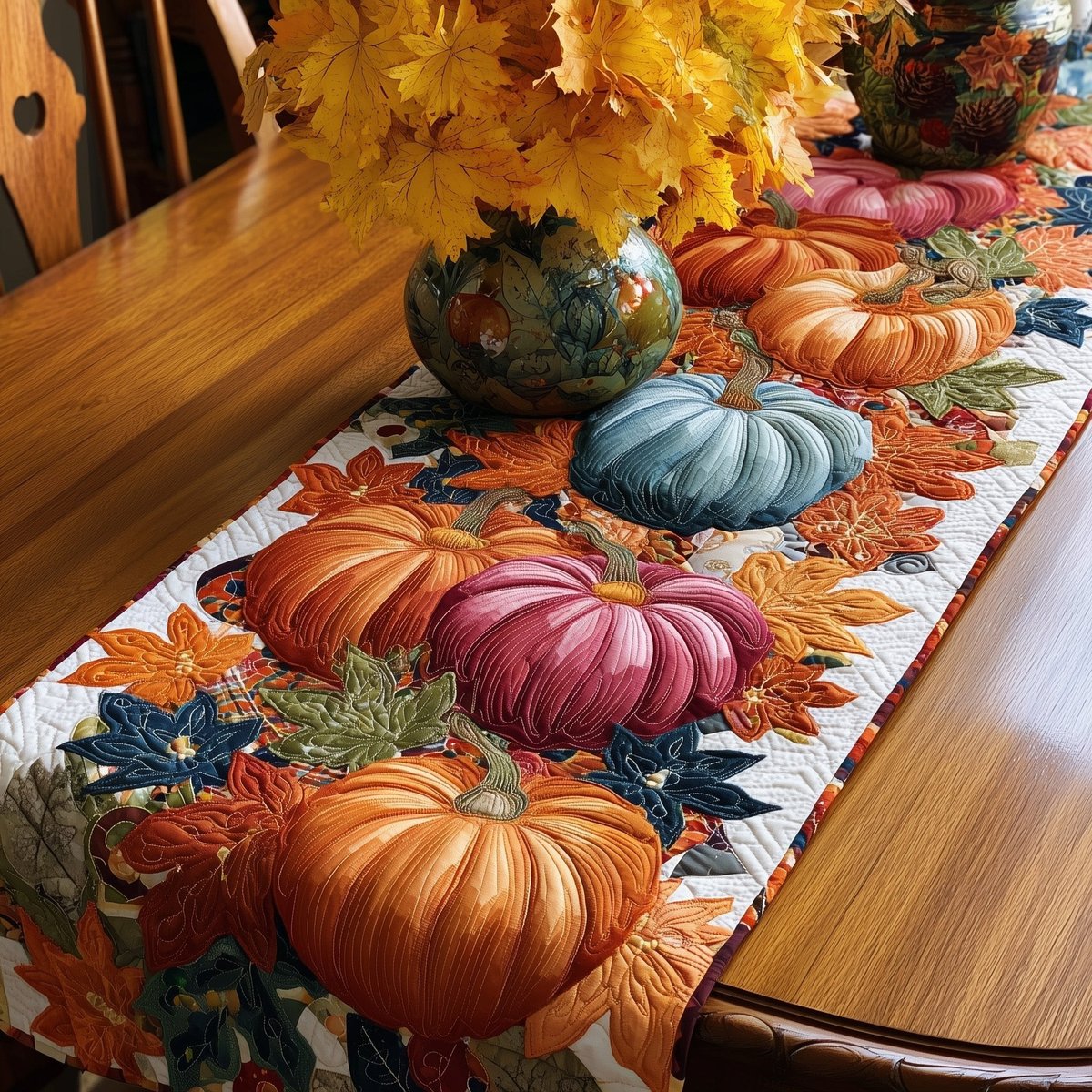 Colorful Pumpkin Table Runner - Made to Order TABLE928