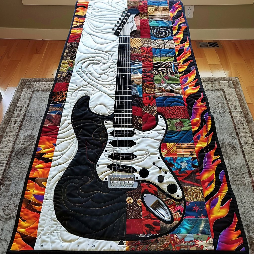 Colorful Guitar Rhythms Table Runner - Made to Order TABLE928