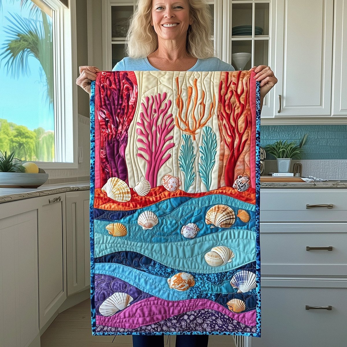 Coastal Coral Table Runner - Made to Order TABLE928