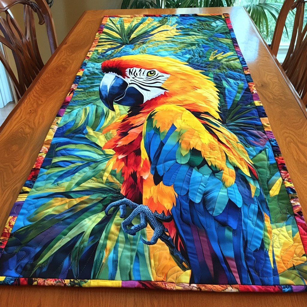Colorful Macaw Parrots Table Runner - Made to Order TABLE928