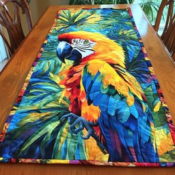 Colorful Macaw Parrots Table Runner - Made to Order TABLE928