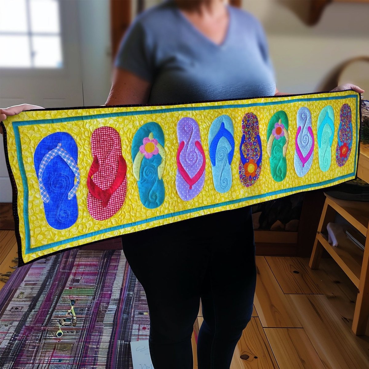 Colorful Flip Flops Table Runner - Made to Order TABLE928