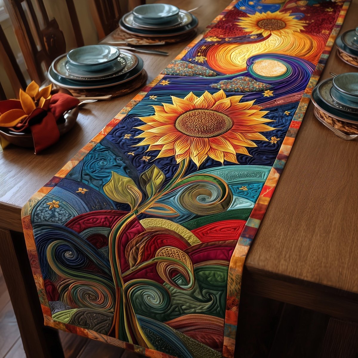 Cosmic Sunflower Table Runner - Made to Order TABLE928