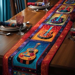 Cosmic Guitars Table Runner - Made to Order TABLE928