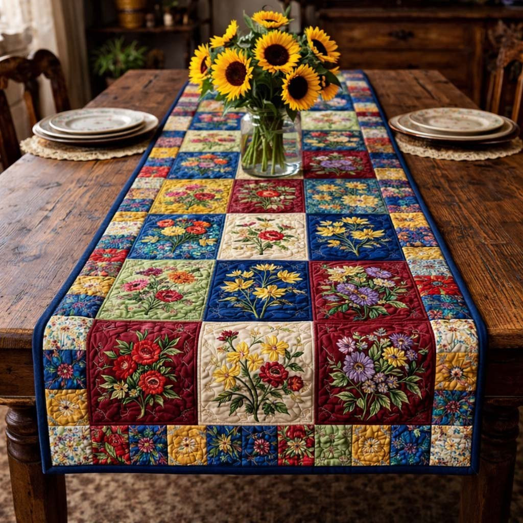 Country Floral Patchwork Table Runner - Made to Order TABLE928