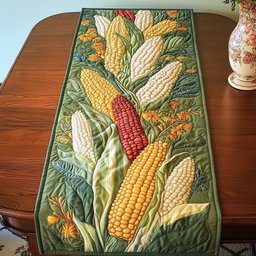 Corn Ears on Sage Green Table Runner - Made to Order TABLE928