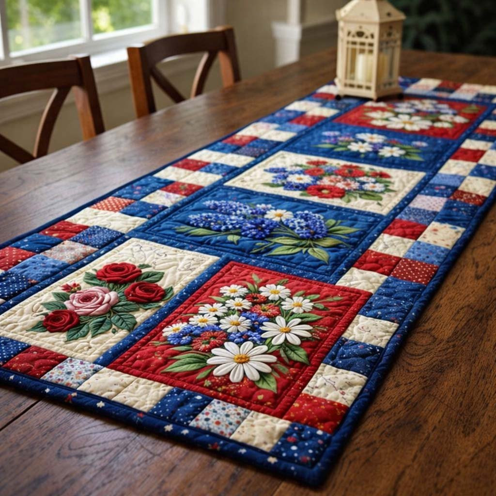 Country Bloom Patchwork Table Runner - Made to Order TABLE928