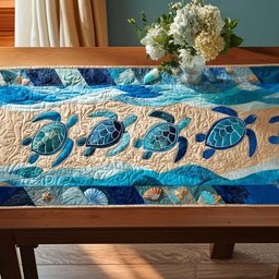 Coastal Turtles Table Runner - Made to Order TABLE928