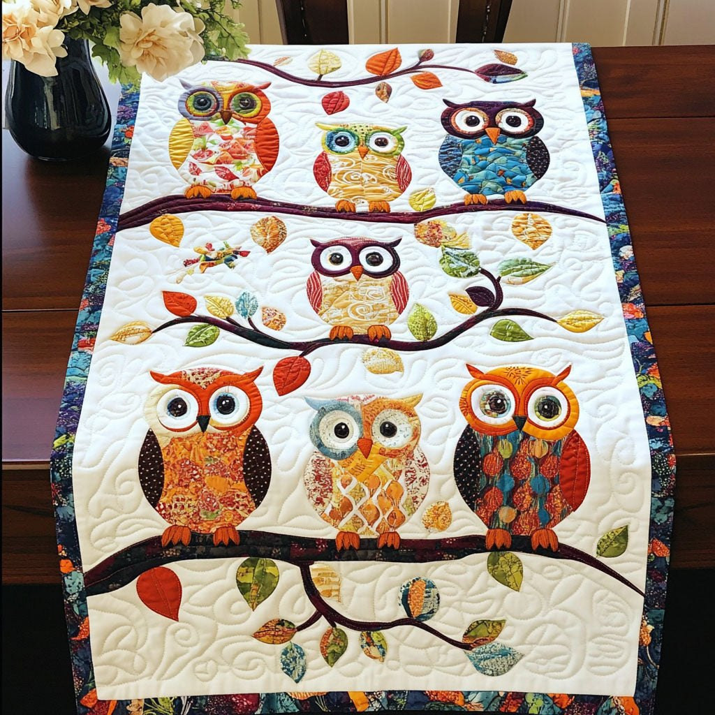 Colorful Owl Family Table Runner - Made to Order TABLE928