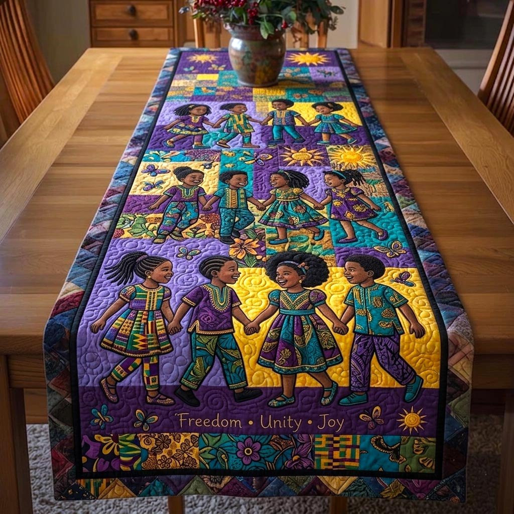 Children Dancing Freedom Unity Joy Table Runner - Made to Order TABLE928