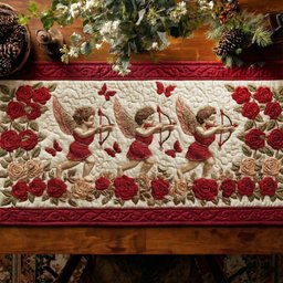 Cherubs with Bows and Roses Table Runner - Made to Order TABLE928