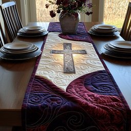 Christian Cross Valley Table Runner - Made to Order TABLE928