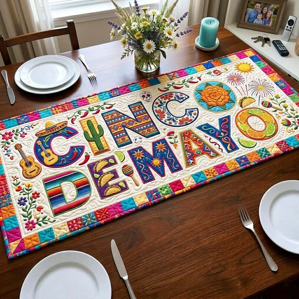 Cinco de Mayo Bold Letters Table Runner - Made to Order TABLE928