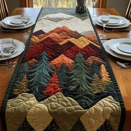 Chevron Forest in Fall Colors Table Runner - Made to Order TABLE928