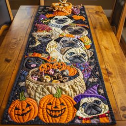 Cheerful Pugs Table Runner - Made to Order TABLE928