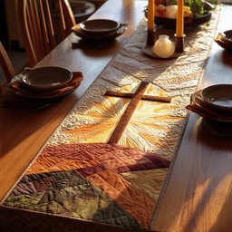 Christian Cross Meadow Table Runner - Made to Order TABLE928