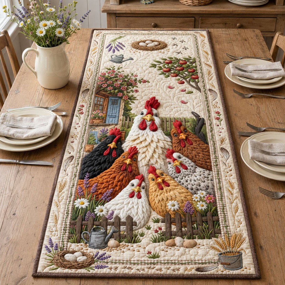 Chicken Family Table Runner - Made to Order TABLE928