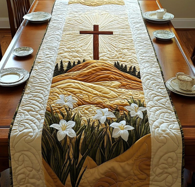 Christian Cross Bloom Table Runner - Made to Order TABLE928