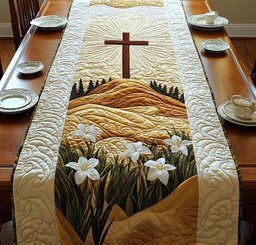 Christian Cross Bloom Table Runner - Made to Order TABLE928